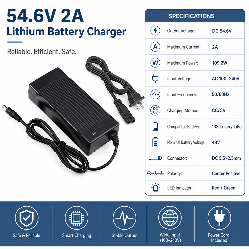 48V 4A 54.6V 2A Li Ion Battery - 84V 20A Smart Charger 评论和价格